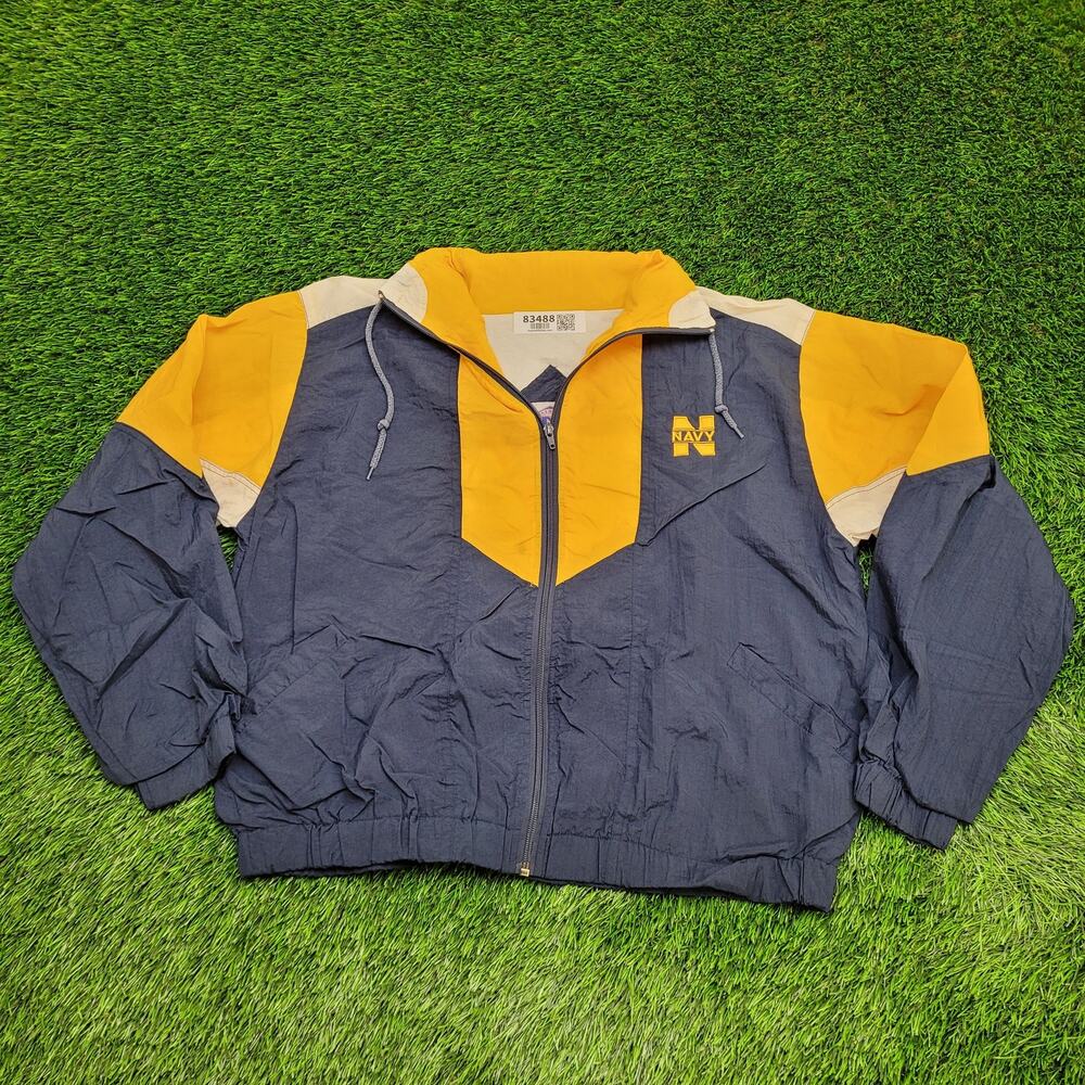 Vintage US-Navy Windbreaker Jacket L 24x24 Colorblock Boxy Cropped